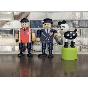 Turkish Airlines Wood Toys-Pilot Runway Attendant And Panda